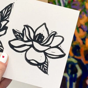 Stamped Magnolia Greeting Card by Crooked Letter, paper gift detail photo 3