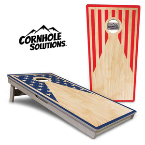 Stars & Stripes Keyhole Cornhole Boards - Professional Tournament Series by Cornhole Solutions, custom cornhole board main product photo