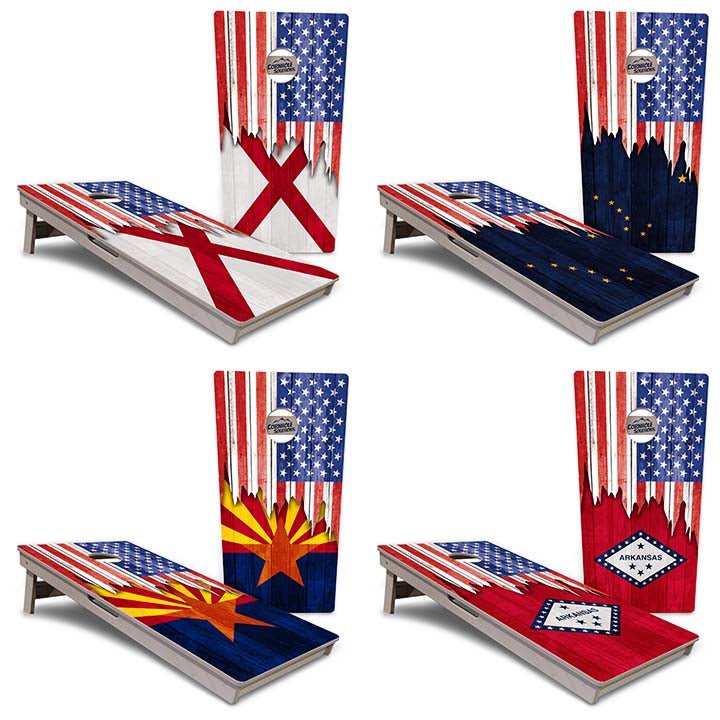 State Flag Cornhole Boards – AL–GA – Tournament Series