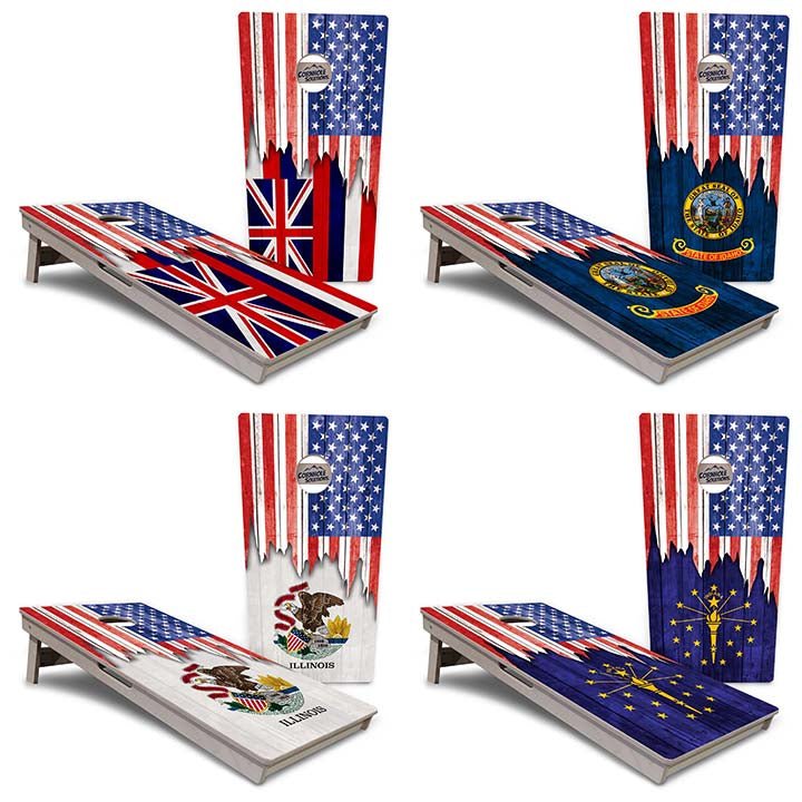 State Flag Cornhole Boards – HI–MD – Tournament Series