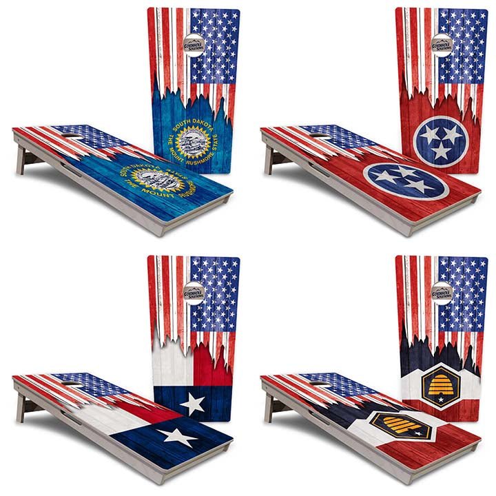 State Flag Cornhole Boards – SD–WY – Tournament Series