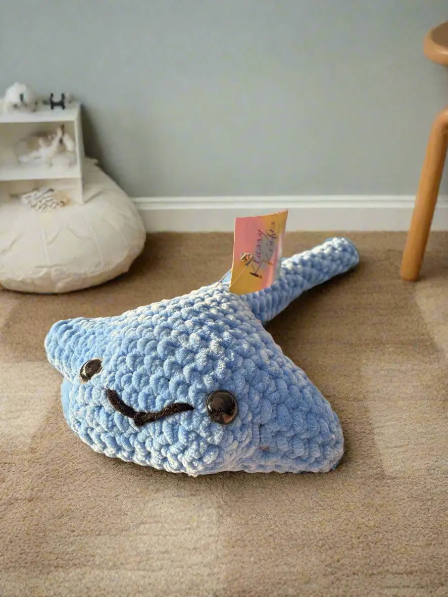 Crochet Stingray Plush - Handmade Amigurumi Toy - Klassy Krafts Stuffed Animal