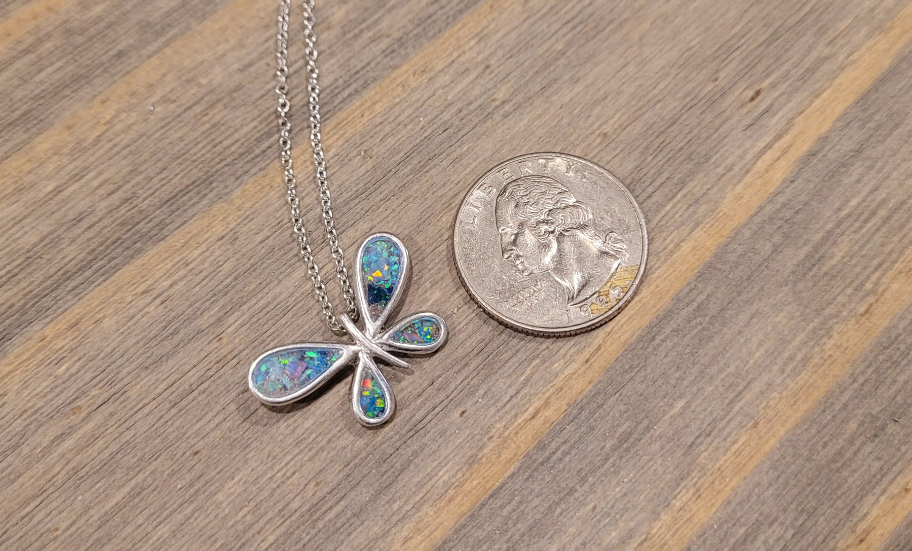 Sterling Silver Butterfly Memorial Pendant by Cotton Street Art Company, handmade jewelry detail photo 3