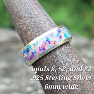 Sterling Silver, Opal & Ash Memorial Ring by Cotton Street Art Company, handmade jewelry detail photo 2