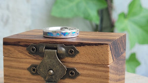 Sterling Silver, Opal & Ash Memorial Ring by Cotton Street Art Company, handmade jewelry detail photo 6