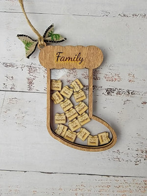 Stocking Christmas Shaker Ornament Personalized With Family Names by EverLee Creations, Southern home decor main product photo