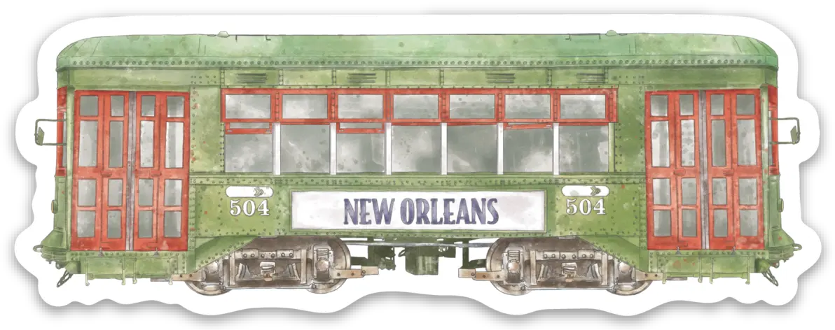 Streetcar Die Cut Stickers Nola Tawk