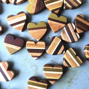 Striped Wooden Hearts by Dennehey Design Co., Southern home decor detail photo 2
