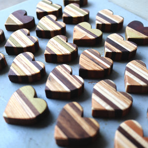 Striped Wooden Hearts by Dennehey Design Co., Southern home decor detail photo 8