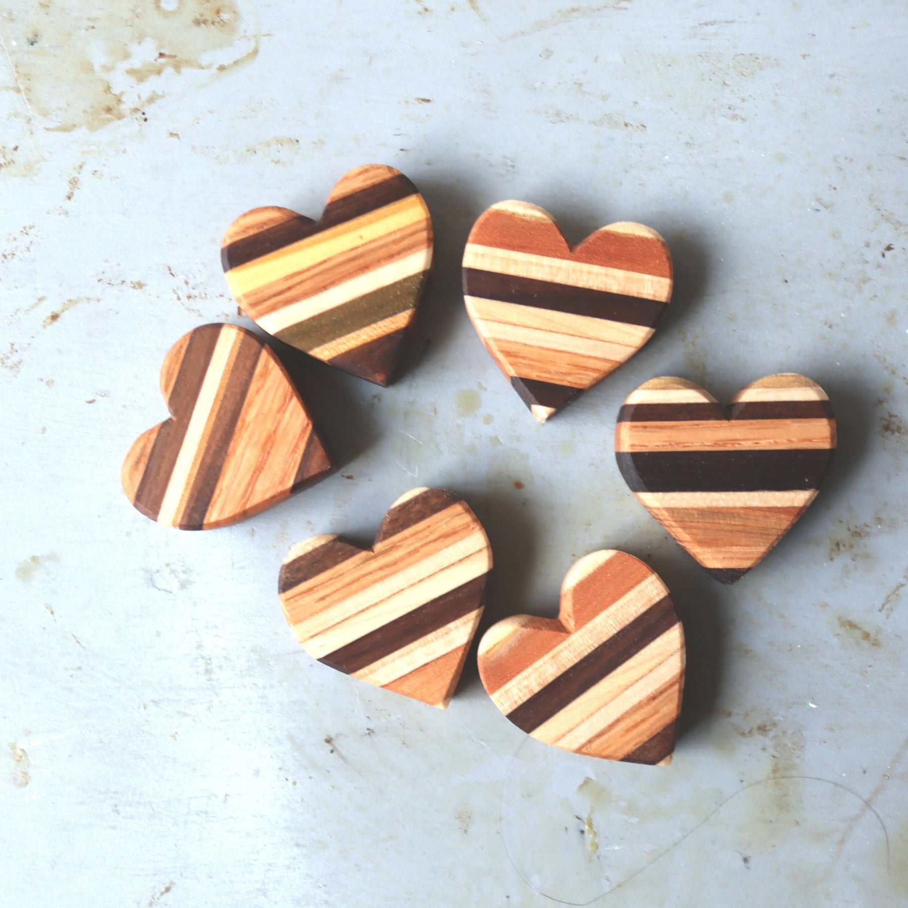 Striped Wooden Hearts by Dennehey Design Co., Southern home decor detail photo 12