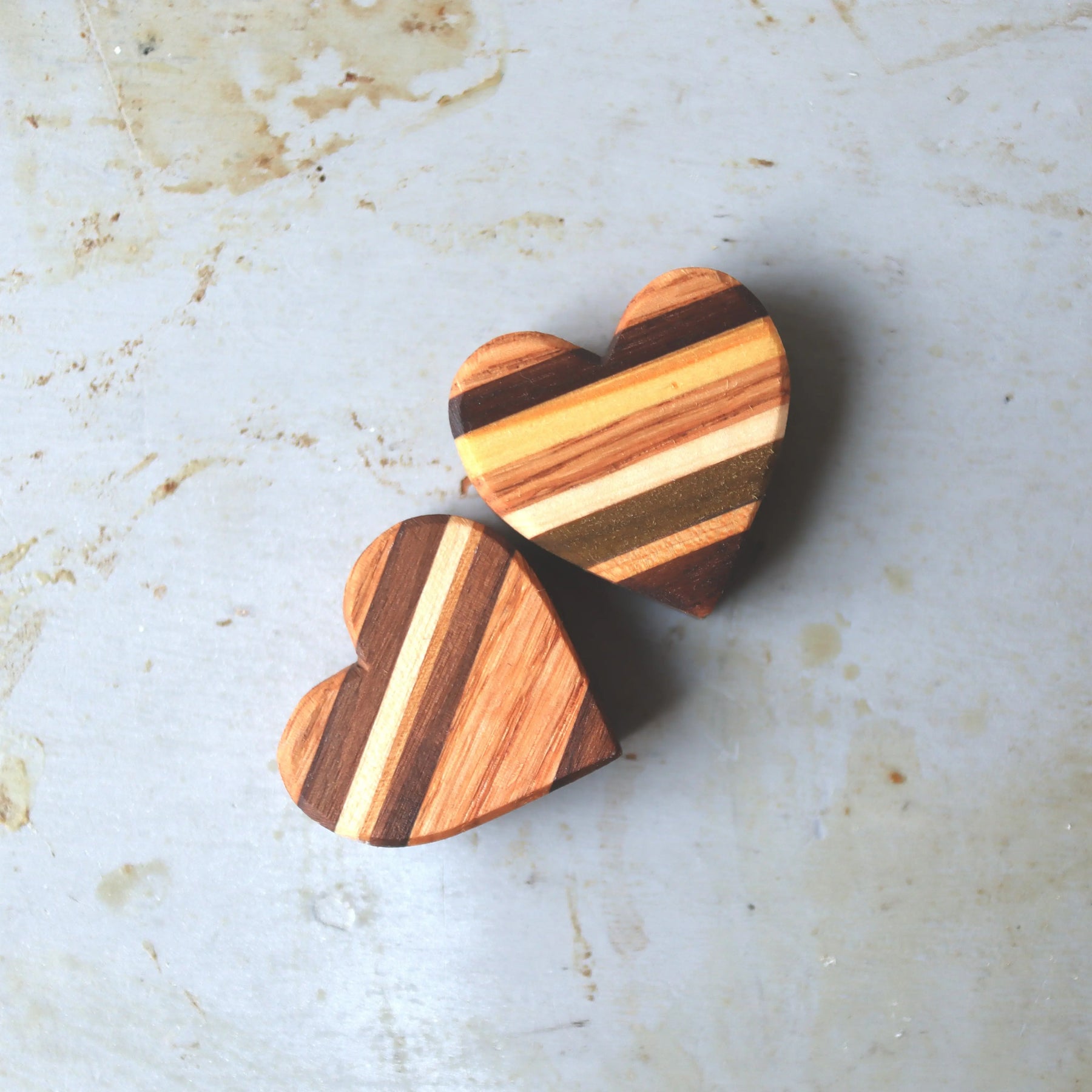 Striped Wooden Hearts by Dennehey Design Co., Southern home decor detail photo 14