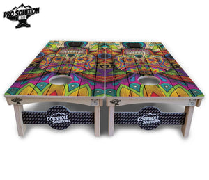 Sugar Skull Cornhole Boards - Pro Solution Elite Series - Colorful by Cornhole Solutions, custom cornhole board detail photo 3