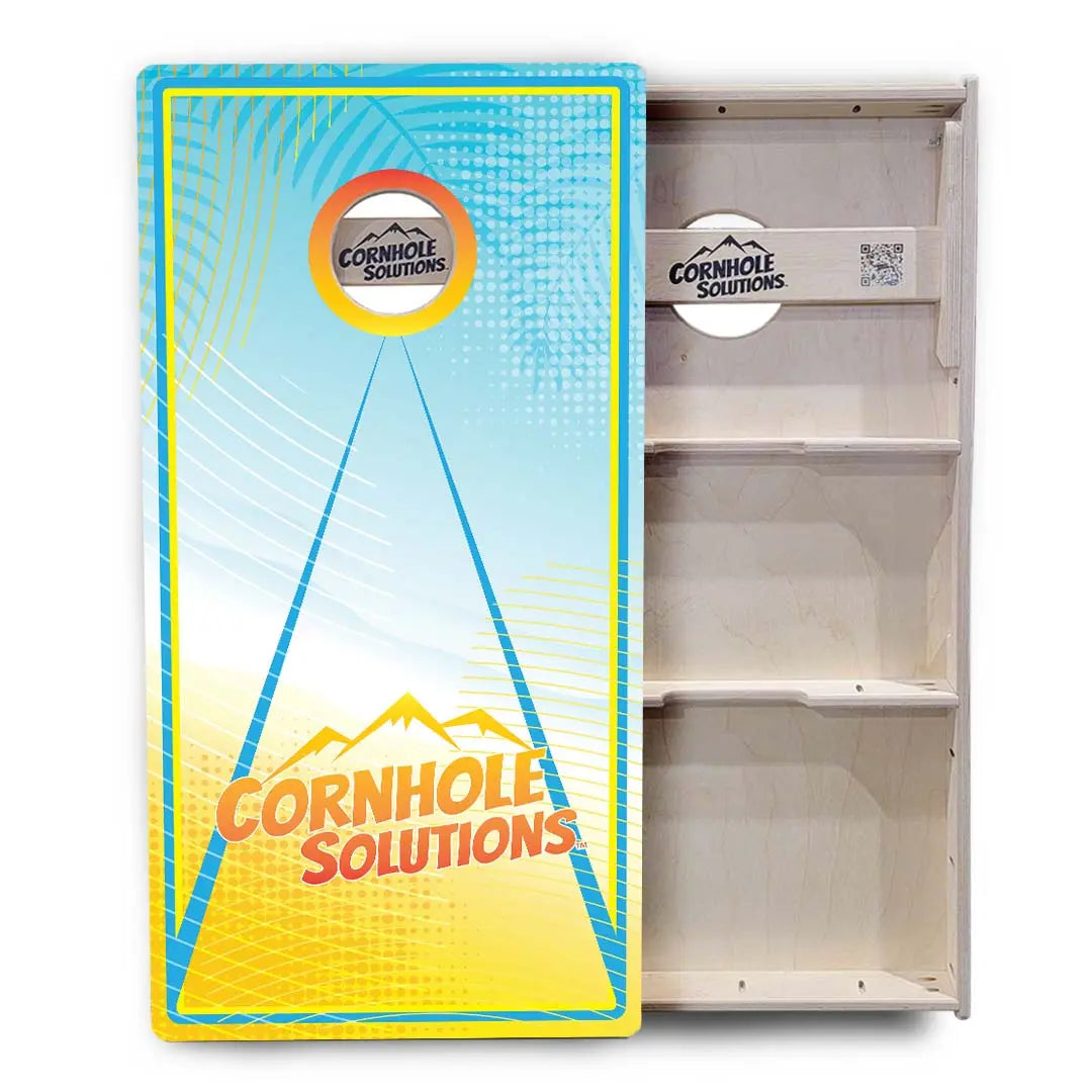 Summertime CS Logo Cornhole Boards - Professional Tournament Series by Cornhole Solutions, custom cornhole board detail photo 3