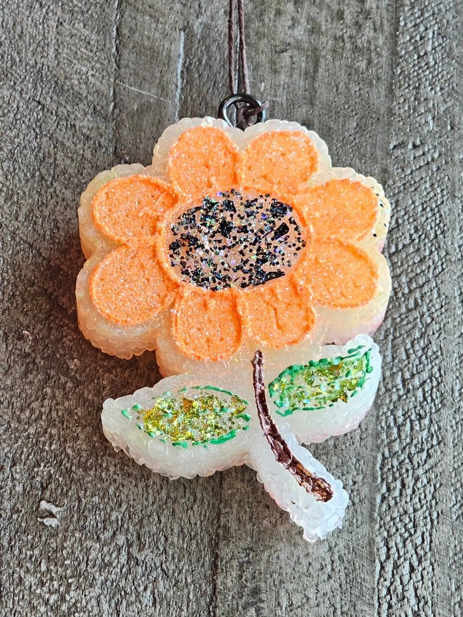 Handmade Sunflower Car Air Freshener - Floral Aroma Bead by Main Street Collective