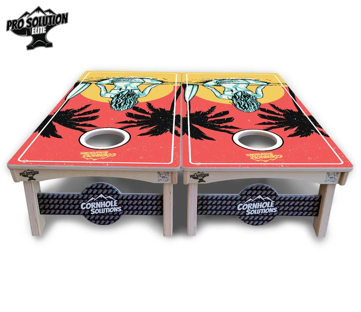 Sunset Girl Cornhole Boards - Pro Solution Elite Series by Cornhole Solutions, custom cornhole board detail photo 3
