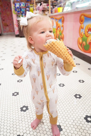 Sweet Scoops - Bamboo Sleeper by KenzKustomz, children's boutique clothing detail photo 8