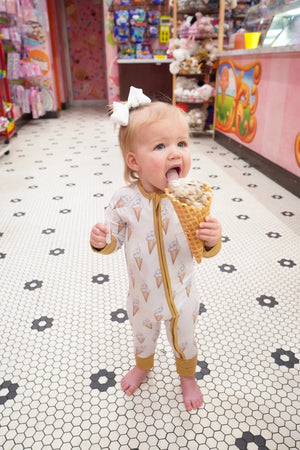 Sweet Scoops - Bamboo Sleeper by KenzKustomz, children's boutique clothing detail photo 12
