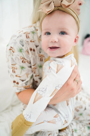 Sweet Scoops - Bamboo Sleeper by KenzKustomz, children's boutique clothing detail photo 13