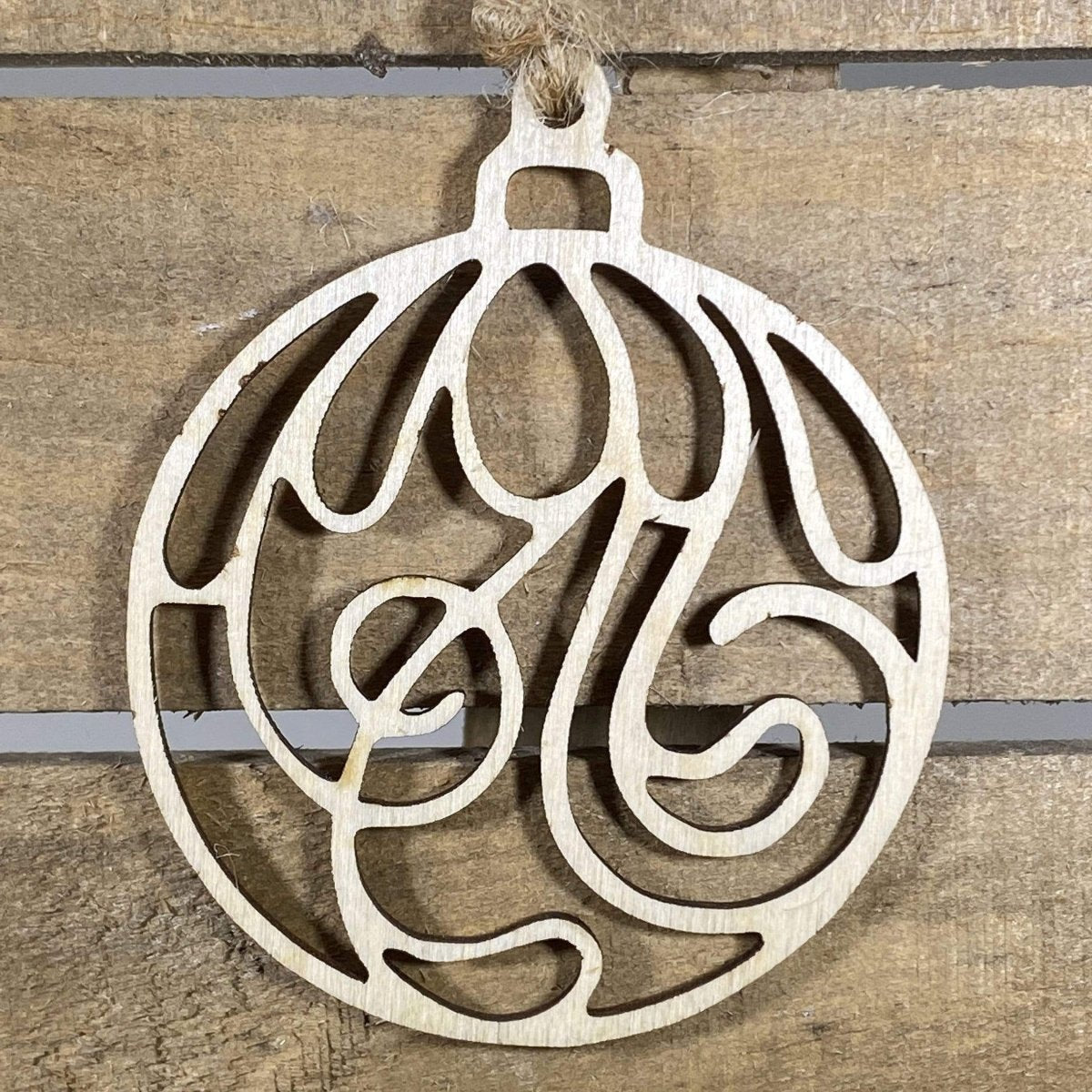 Swirl Wooden Christmas Ornament | Elegant Holiday Decor