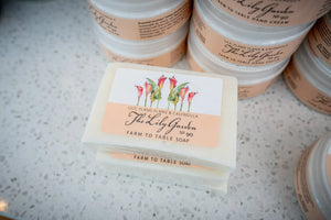 The Lily Garden 5 Oz. ~ Farm To Table Soap Slice by Essential Journeys, natural skincare detail photo 3