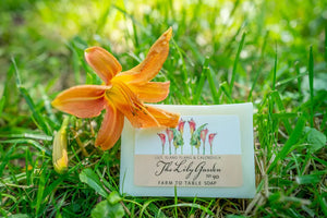 The Lily Garden 5 Oz. ~ Farm To Table Soap Slice by Essential Journeys, natural skincare detail photo 4
