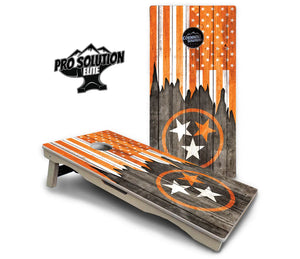TN Orange Flag Cornhole Boards - Pro Solution Elite Series by Cornhole Solutions, custom cornhole board detail photo 2