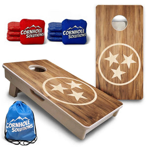 TN Tri-Star Woodgrain - Mini or Vacation Size Cornhole Boards Cornhole Solutions