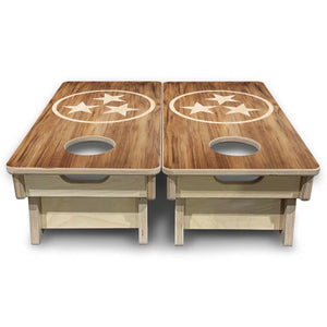 TN Tri-Star Woodgrain - Mini or Vacation Size Cornhole Boards Cornhole Solutions