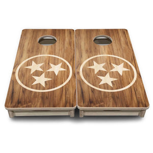TN Tri-Star Woodgrain - Mini or Vacation Size Cornhole Boards Cornhole Solutions