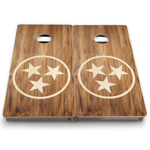 TN Tri-Star Woodgrain - Mini or Vacation Size Cornhole Boards Cornhole Solutions