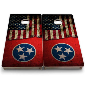 TN USA Flag - Mini or Vacation Size Cornhole Boards by Cornhole Solutions, custom cornhole board detail photo 7