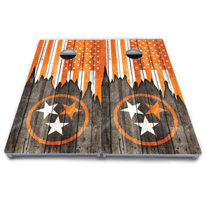 TN/USA Orange Flag Cornhole Boards - All Weather Series by Cornhole Solutions, custom cornhole board detail photo 4