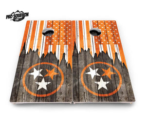TN/USA Orange Flag Cornhole Boards - Pro Solution Lite Series by Cornhole Solutions, custom cornhole board detail photo 4