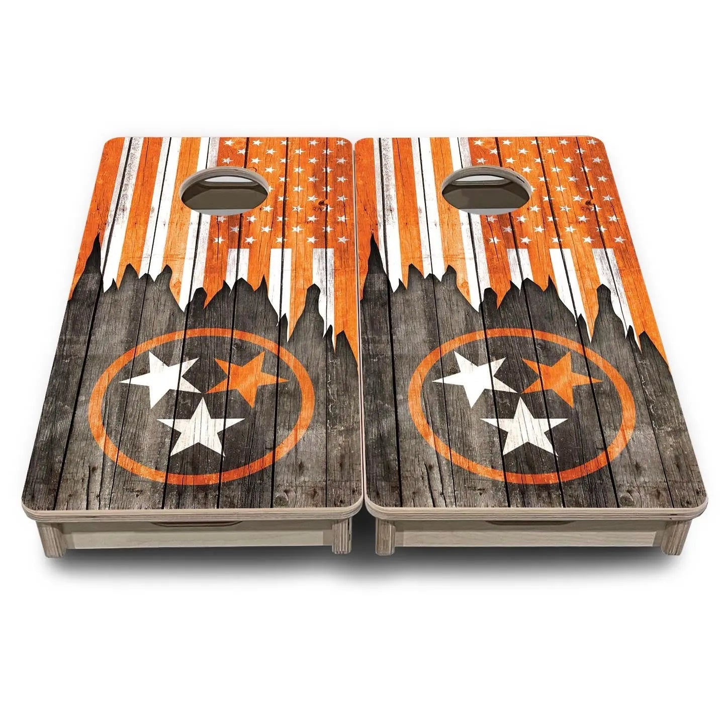 TN USA Orange Flag - Mini or Vacation Size Cornhole Boards