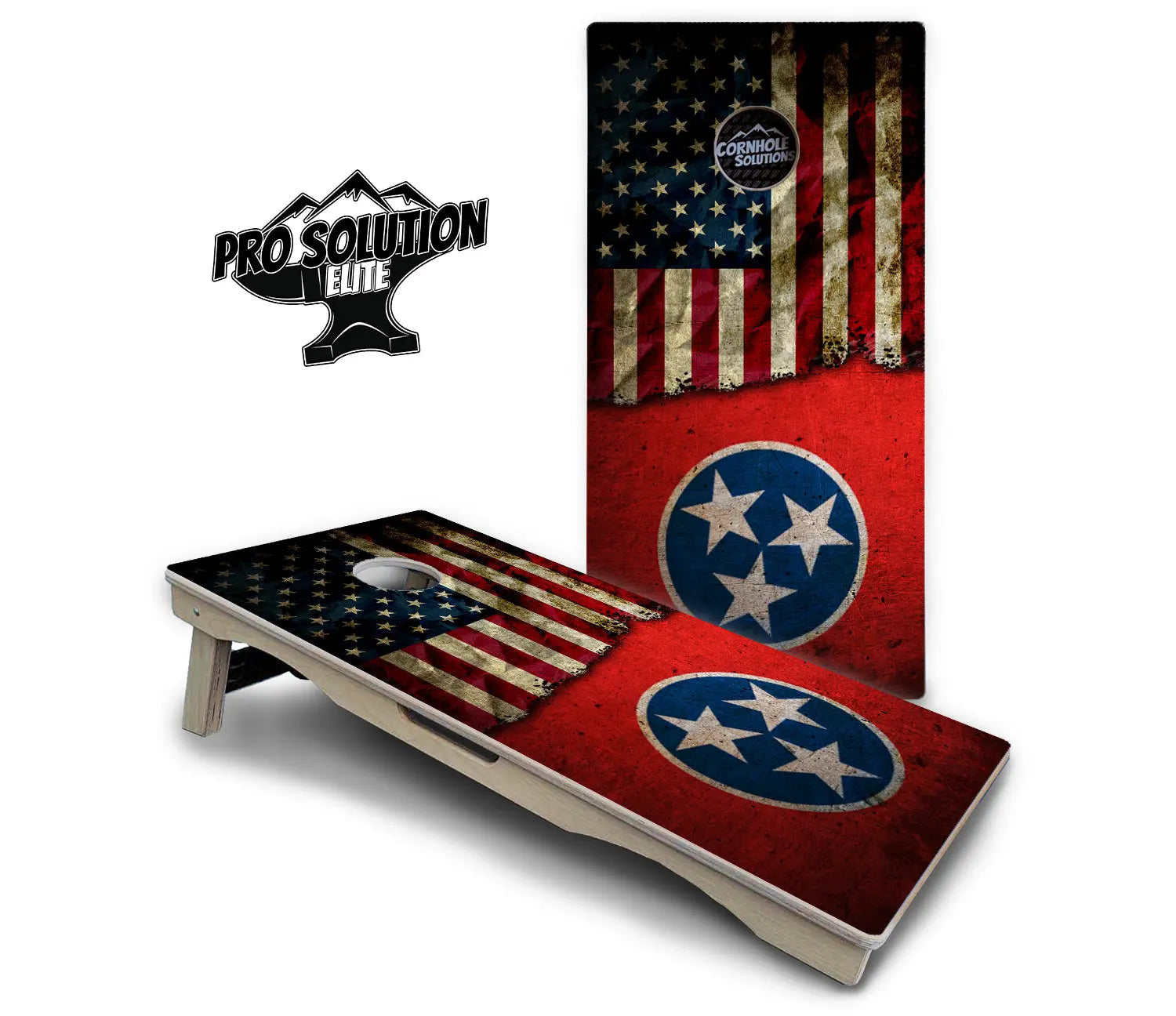 TN/USA Red Flag Cornhole Boards - Pro Solution Elite Series by Cornhole Solutions, custom cornhole board detail photo 2