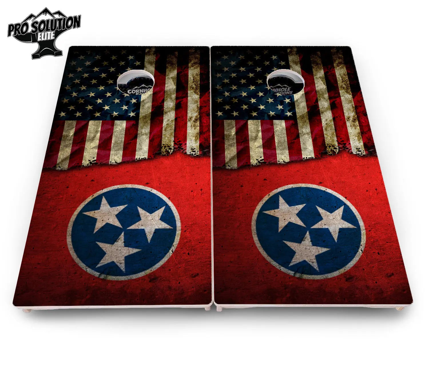 TN/USA Red Flag Cornhole Boards - Pro Solution Elite Series by Cornhole Solutions, custom cornhole board detail photo 3