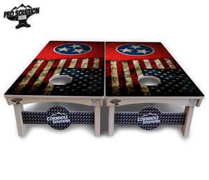 TN/USA Red Flag Cornhole Boards - Pro Solution Elite Series by Cornhole Solutions, custom cornhole board detail photo 4