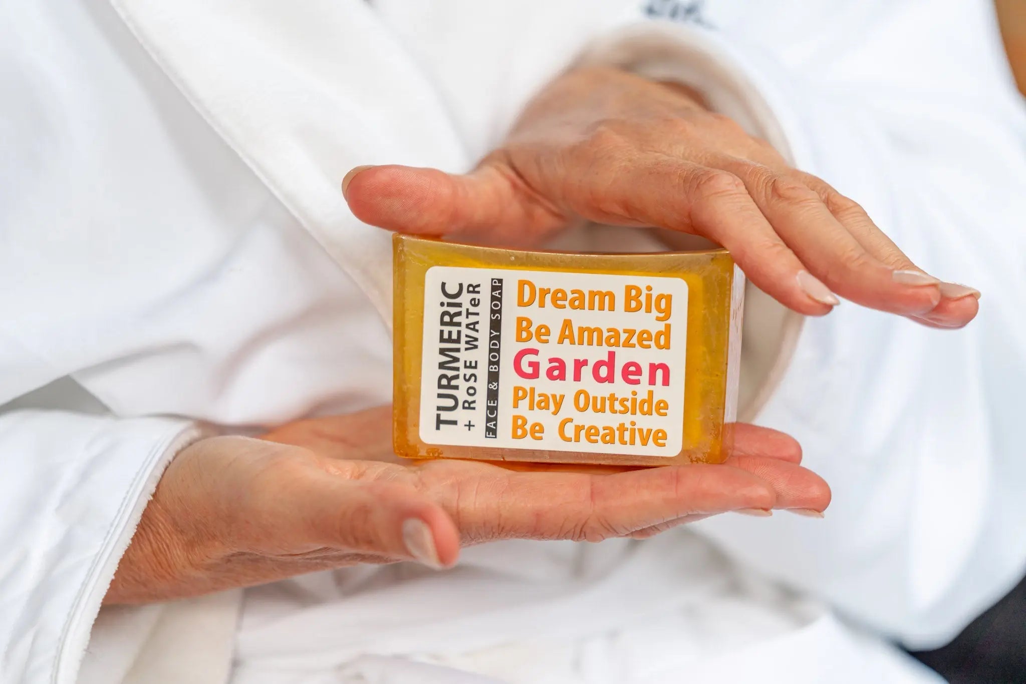 TURMERiC + Rose WATeR FACE & BODY SOAP  5 oz. Essential Journeys