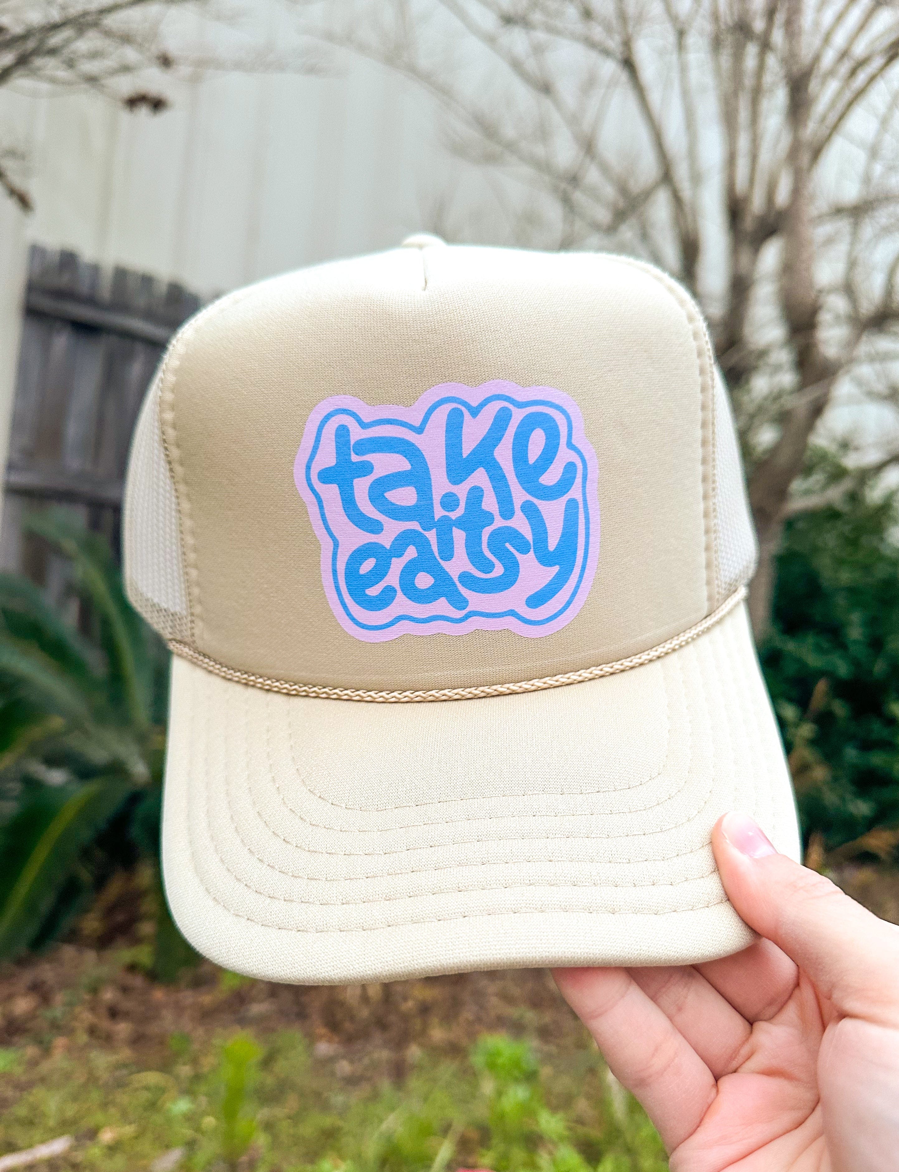 Take It Easy Khaki Trucker Southern Bliss Company