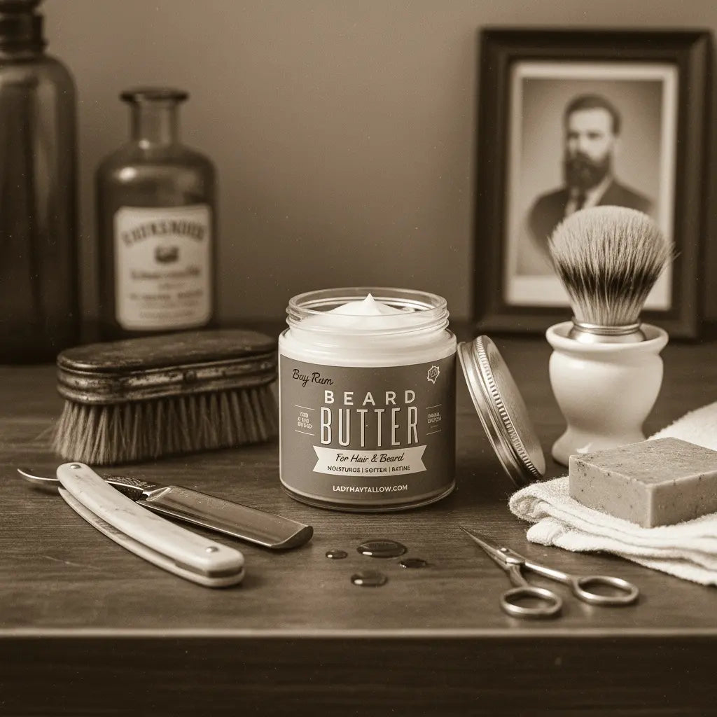 Tallow Man Bay Rum Beard + Body Butter | Men's Grooming | Grass-Fed Tallow | 9oz The Lady May