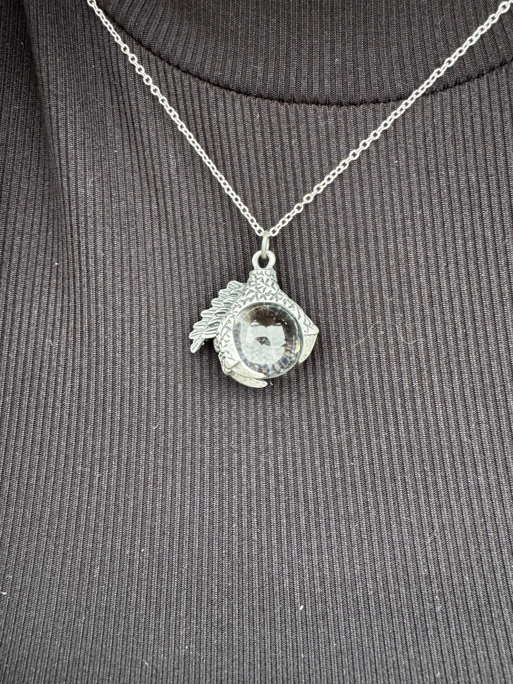 Talons of Fate Necklace | Dragon Claw Fantasy Jewelry Gift by Mushroom Lady Co, handmade jewelry detail photo 2