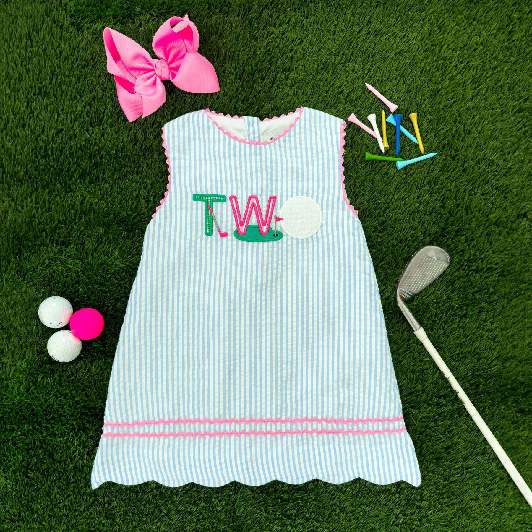 Teeing Up To Two Birthday Golf Dress by Seven Lantern Lane, Southern lifestyle apparel detail photo 4