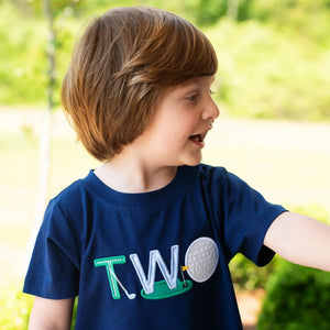 Teeing Up To Two Birthday Golf T-Shirt by Seven Lantern Lane, Southern lifestyle apparel detail photo 5