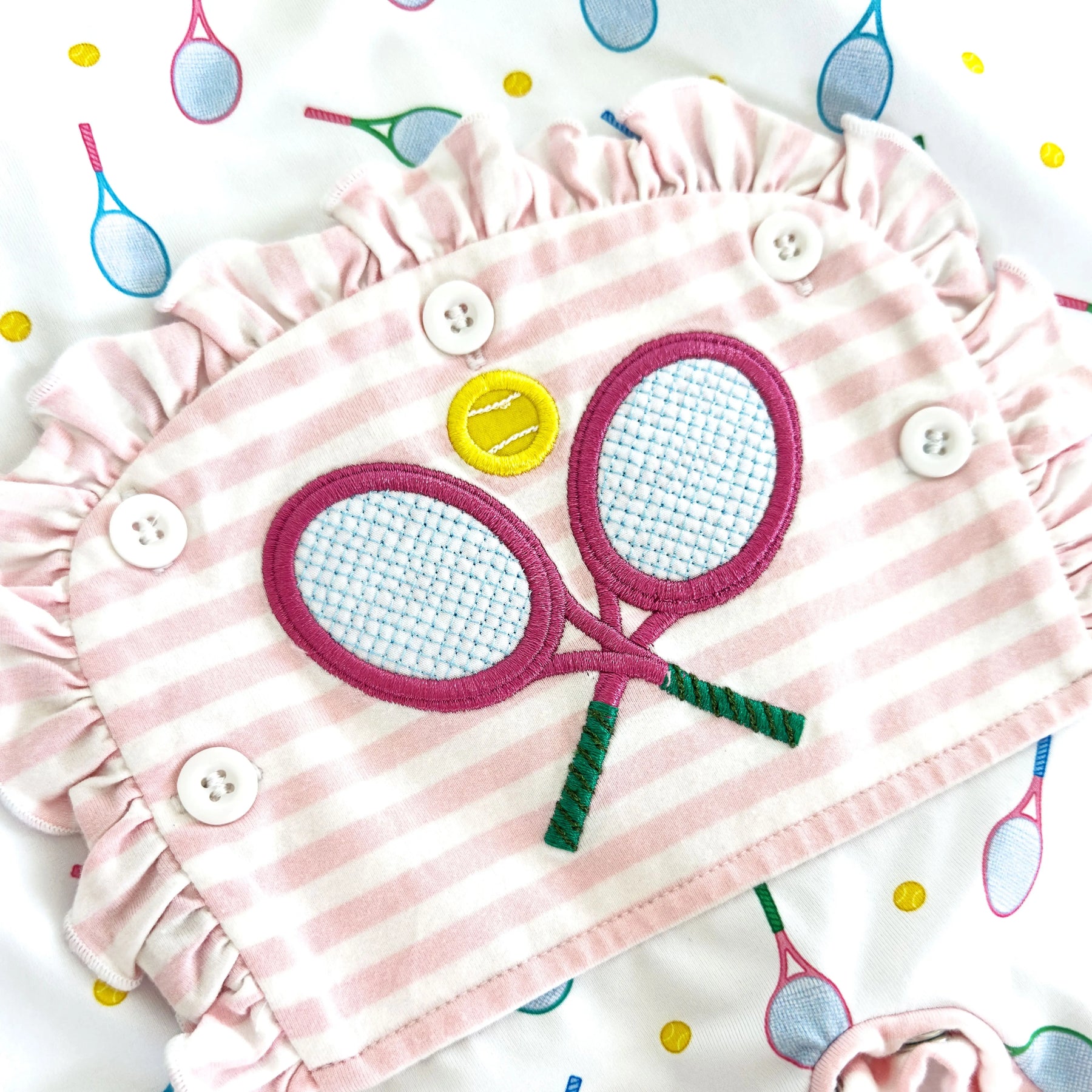 Tennis Romper by Seven Lantern Lane, Southern lifestyle apparel detail photo 5