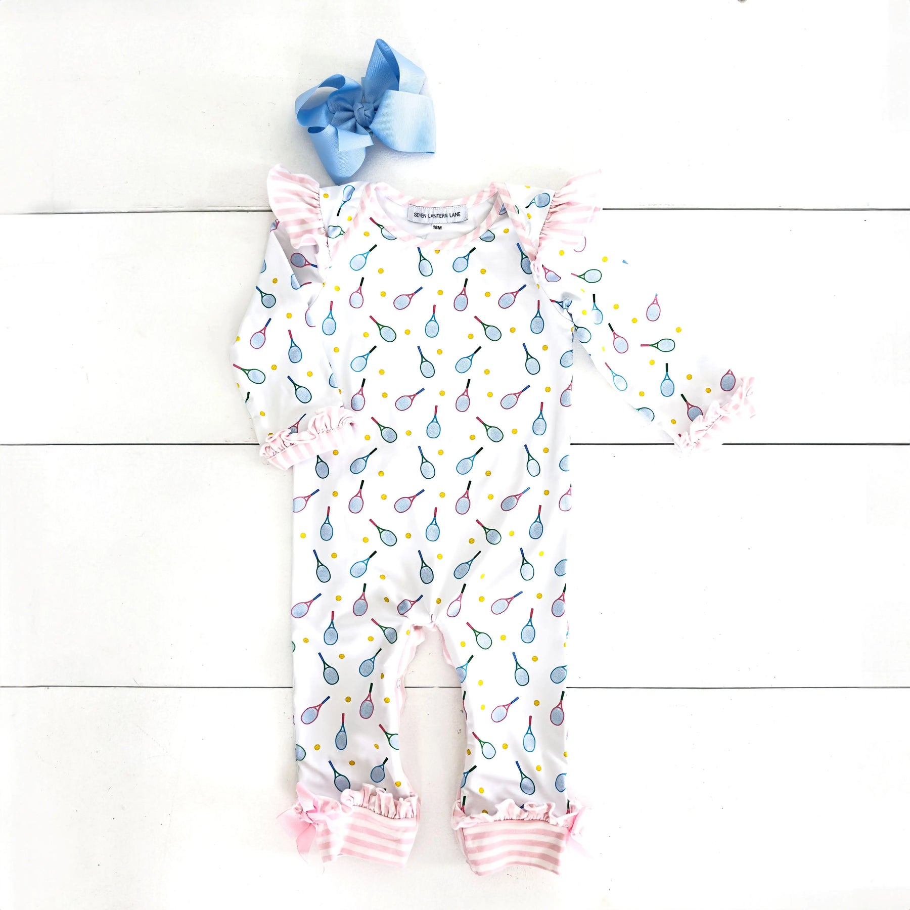 Tennis Romper by Seven Lantern Lane, Southern lifestyle apparel detail photo 6