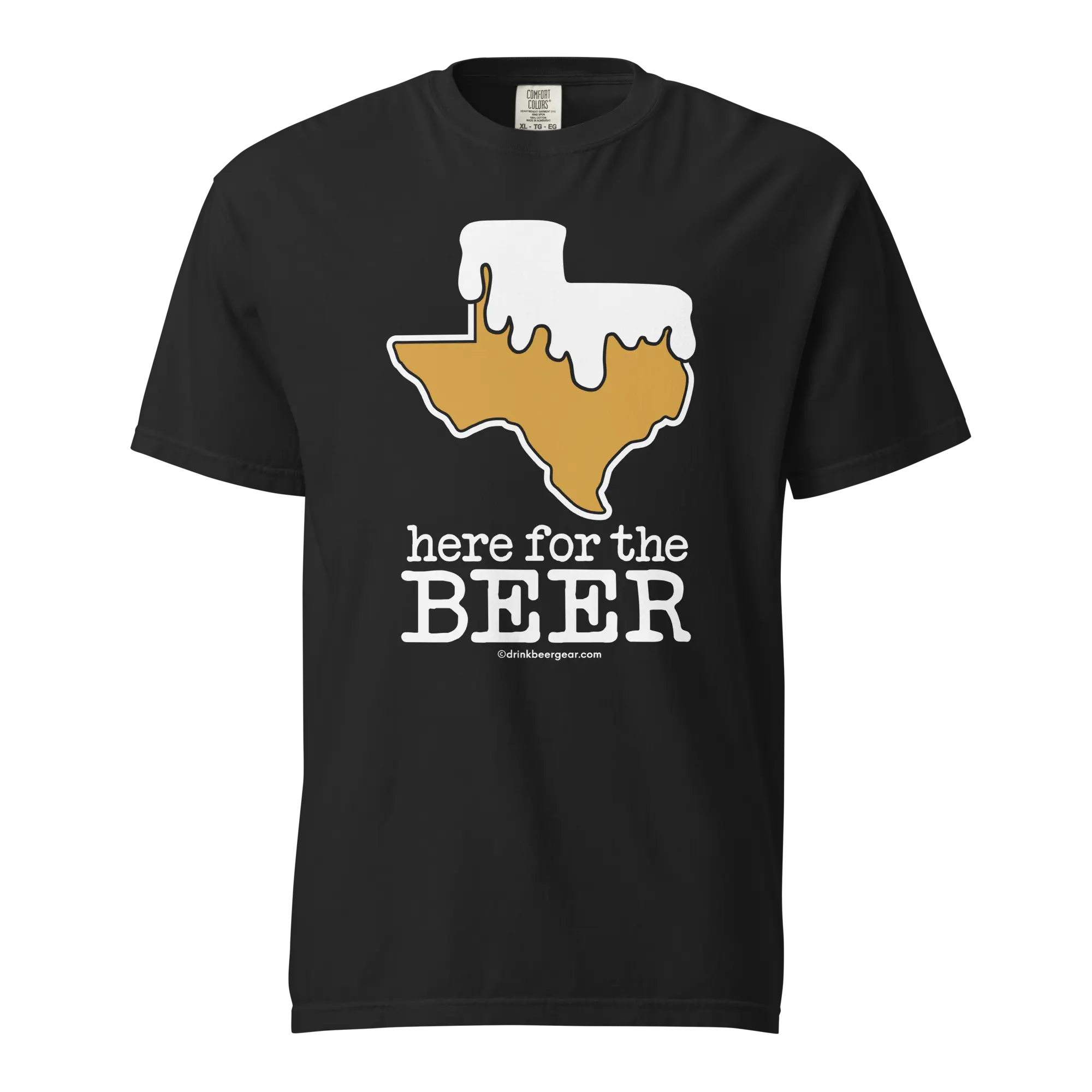 Texas Beer Mug Tee - Here For The Beer - COMFORT COLORS BRAND TEE Drink Beer Gear