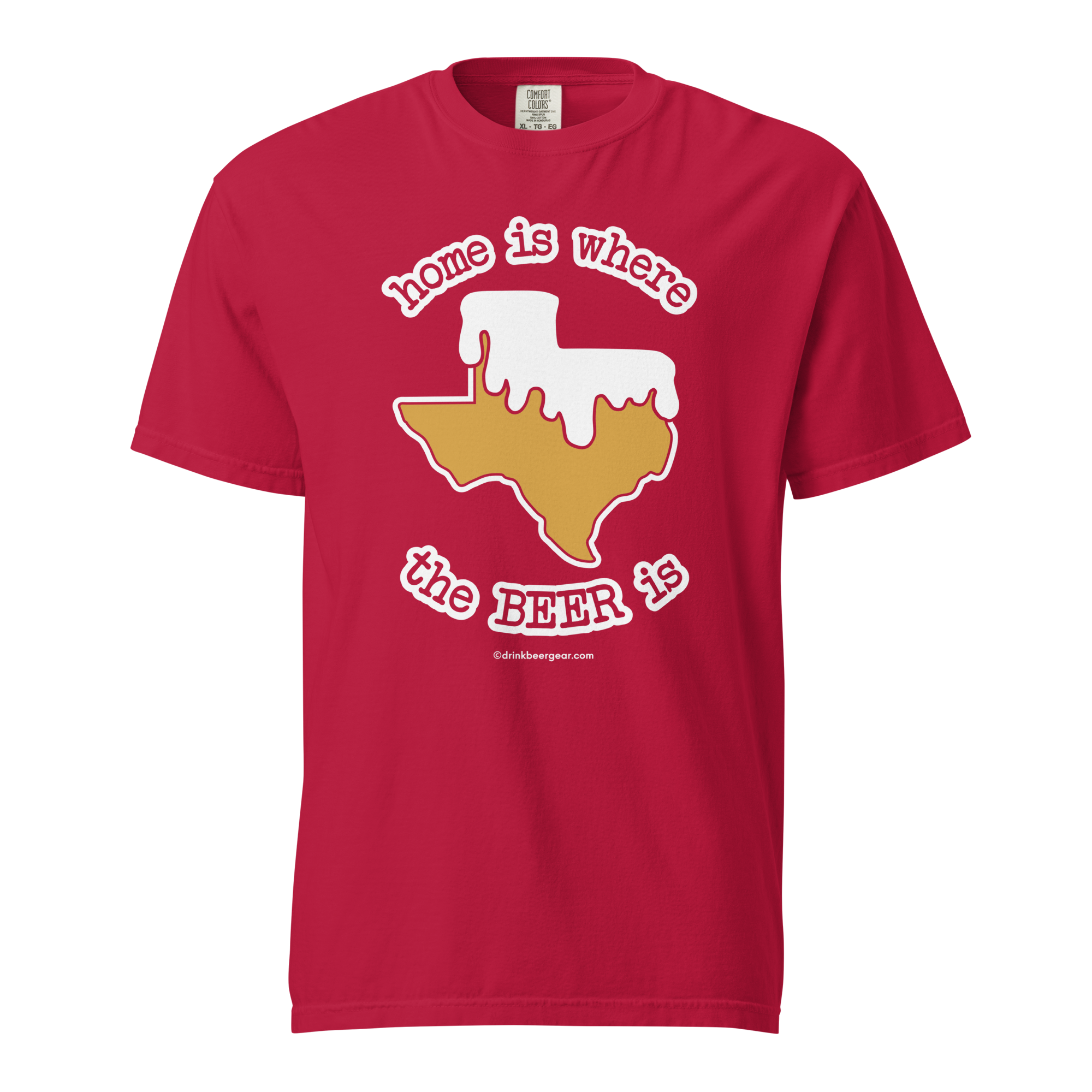 Texas Beer Mug Tee - Home Is Where The Beer Is - COMFORT COLORS BRAND TEE Drink Beer Gear