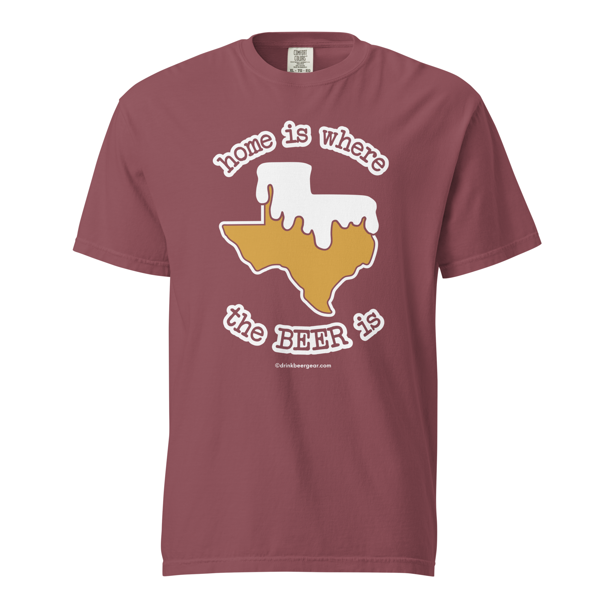 Texas Beer Mug Tee - Home Is Where The Beer Is - COMFORT COLORS BRAND TEE Drink Beer Gear