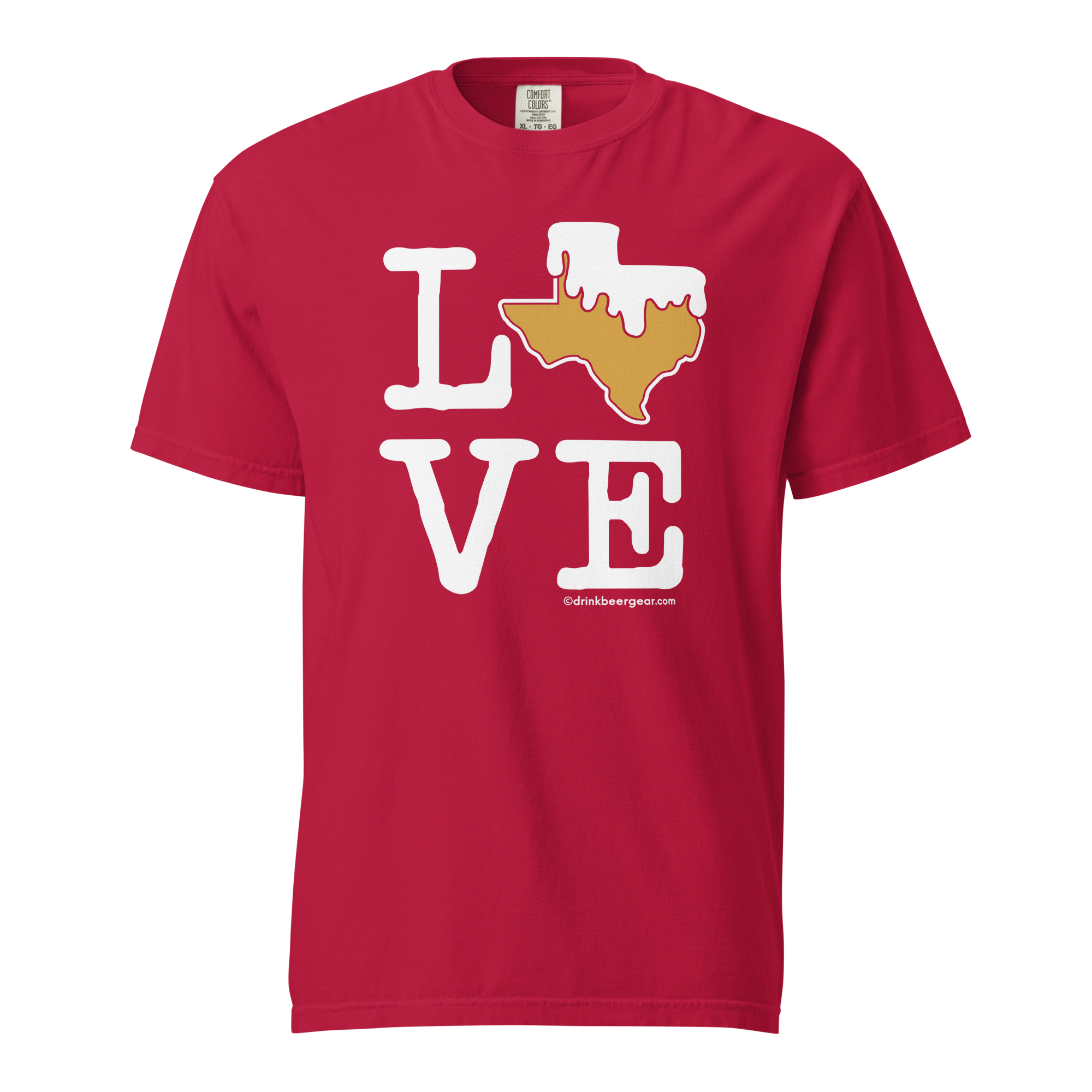 Texas Beer Mug Tee - LOVE - COMFORT COLORS BRAND TEE Drink Beer Gear