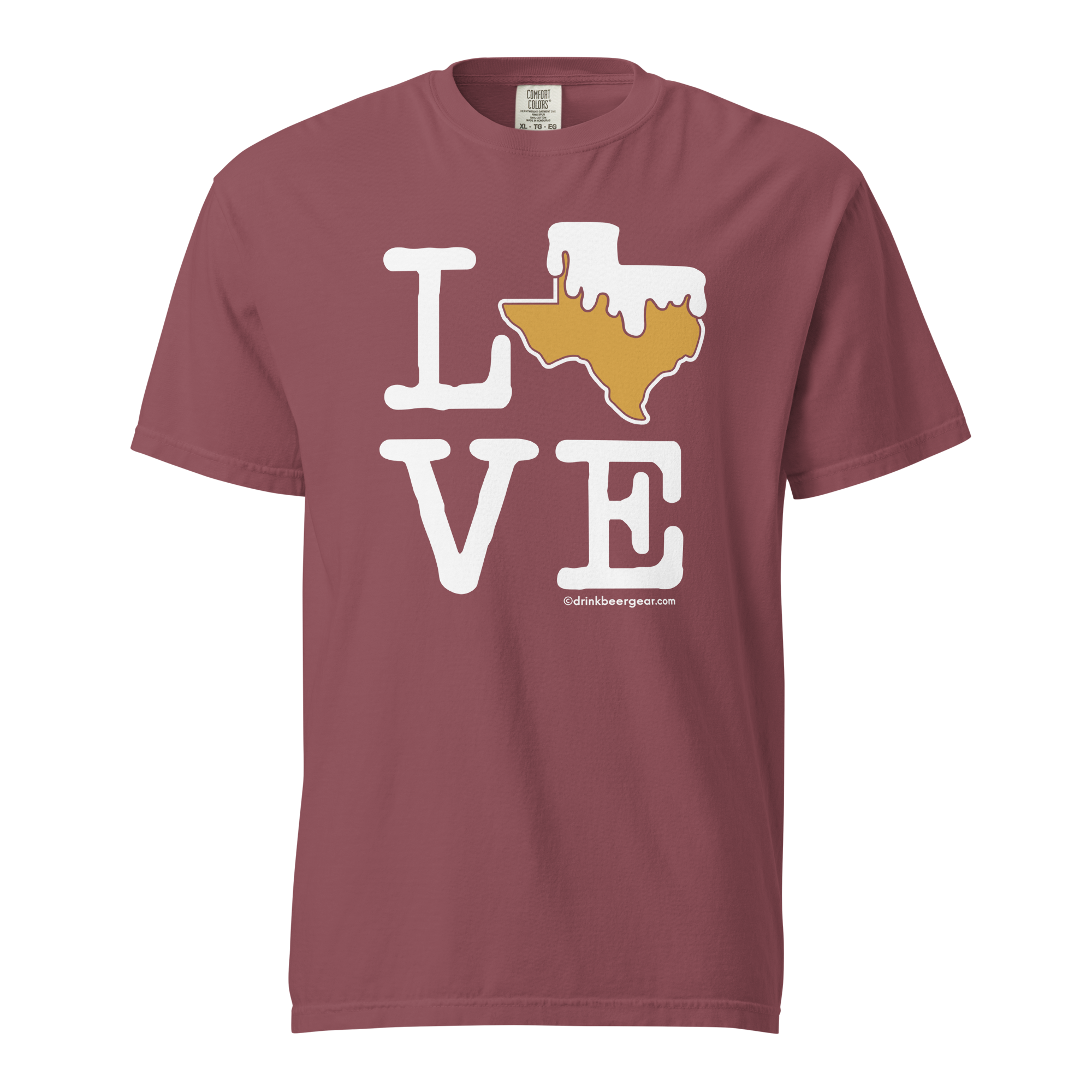 Texas Beer Mug Tee - LOVE - COMFORT COLORS BRAND TEE Drink Beer Gear